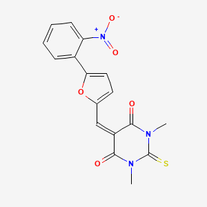 1,3-DIMETHYL-5-{[5-(2-NITROPHENYL)FURAN-2-YL]METHYLIDENE}-2-SULFANYLIDENE-1,3-DIAZINANE-4,6-DIONE