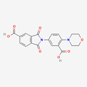 2-[3-carboxy-4-(4-morpholinyl)phenyl]-1,3-dioxo-5-isoindolinecarboxylic acid