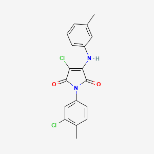 molecular formula C18H14Cl2N2O2 B3712353 3-Chloro-1-(3-chloro-4-methylphenyl)-4-(3-methylanilino)pyrrole-2,5-dione 