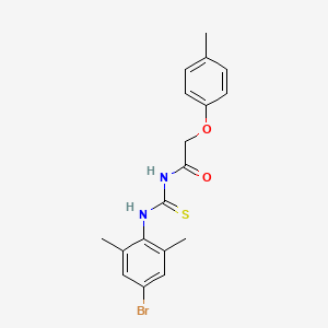 molecular formula C18H19BrN2O2S B3712369 N-{[(4-bromo-2,6-dimethylphenyl)amino]carbonothioyl}-2-(4-methylphenoxy)acetamide 