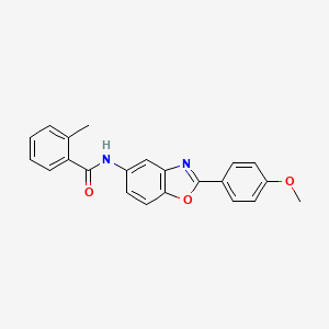 molecular formula C22H18N2O3 B3712401 N-[2-(4-methoxyphenyl)-1,3-benzoxazol-5-yl]-2-methylbenzamide 