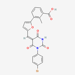 3-(5-{[(5E)-1-(4-Bromophenyl)-2,4,6-trioxo-1,3-diazinan-5-ylidene]methyl}furan-2-YL)-2-methylbenzoic acid