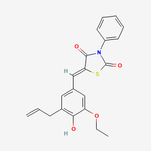 (5Z)-5-[3-ethoxy-4-hydroxy-5-(prop-2-en-1-yl)benzylidene]-3-phenyl-1,3-thiazolidine-2,4-dione