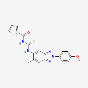 N-{[2-(4-methoxyphenyl)-6-methyl-2H-benzotriazol-5-yl]carbamothioyl}thiophene-2-carboxamide