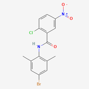 molecular formula C15H12BrClN2O3 B3712425 N-(4-bromo-2,6-dimethylphenyl)-2-chloro-5-nitrobenzamide 