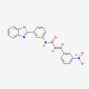 molecular formula C22H15N3O4 B3712431 N-[3-(1,3-benzoxazol-2-yl)phenyl]-3-(3-nitrophenyl)acrylamide 