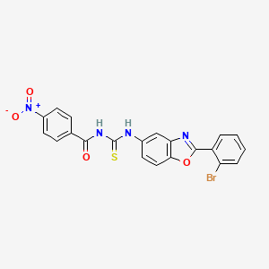 molecular formula C21H13BrN4O4S B3712438 N-{[2-(2-bromophenyl)-1,3-benzoxazol-5-yl]carbamothioyl}-4-nitrobenzamide 