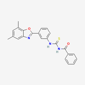 N-[[3-(5,7-dimethyl-1,3-benzoxazol-2-yl)phenyl]carbamothioyl]benzamide