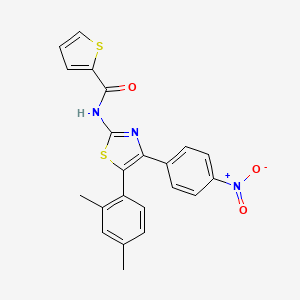 molecular formula C22H17N3O3S2 B3712455 N-[5-(2,4-dimethylphenyl)-4-(4-nitrophenyl)-1,3-thiazol-2-yl]-2-thiophenecarboxamide 