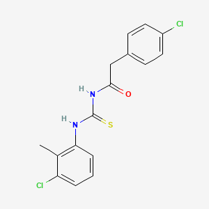 molecular formula C16H14Cl2N2OS B3712461 N-{[(3-chloro-2-methylphenyl)amino]carbonothioyl}-2-(4-chlorophenyl)acetamide 