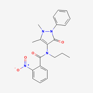 molecular formula C21H22N4O4 B3712492 N-(1,5-二甲基-3-氧代-2-苯基-2,3-二氢-1H-吡唑-4-基)-2-硝基-N-丙基苯甲酰胺 