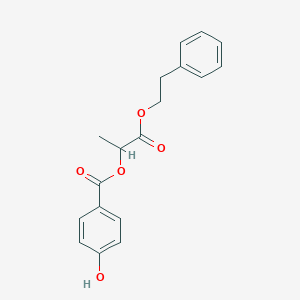 molecular formula C18H18O5 B371251 1-Methyl-2-oxo-2-(2-phenylethoxy)ethyl 4-hydroxybenzoate 