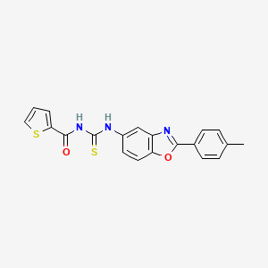 molecular formula C20H15N3O2S2 B3712517 N-({[2-(4-methylphenyl)-1,3-benzoxazol-5-yl]amino}carbonothioyl)-2-thiophenecarboxamide 