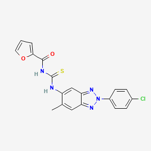 molecular formula C19H14ClN5O2S B3712523 1-[2-(4-CHLOROPHENYL)-6-METHYL-1,2,3-BENZOTRIAZOL-5-YL]-3-(FURAN-2-CARBONYL)THIOUREA 