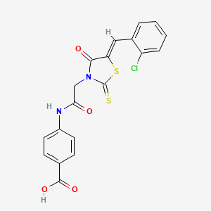 4-{2-[(5Z)-5-[(2-CHLOROPHENYL)METHYLIDENE]-4-OXO-2-SULFANYLIDENE-1,3-THIAZOLIDIN-3-YL]ACETAMIDO}BENZOIC ACID