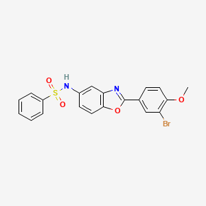 N-[2-(3-bromo-4-methoxyphenyl)-1,3-benzoxazol-5-yl]benzenesulfonamide