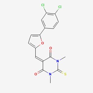 5-{[5-(3,4-DICHLOROPHENYL)FURAN-2-YL]METHYLIDENE}-1,3-DIMETHYL-2-SULFANYLIDENE-1,3-DIAZINANE-4,6-DIONE