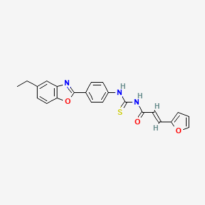 molecular formula C23H19N3O3S B3712621 (2E)-N-{[4-(5-ethyl-1,3-benzoxazol-2-yl)phenyl]carbamothioyl}-3-(furan-2-yl)prop-2-enamide 