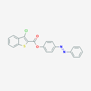molecular formula C21H13ClN2O2S B371263 4-(2-Phenyldiazenyl)phenyl 3-chloro-1-benzothiophene-2-carboxylate 