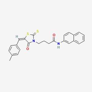 molecular formula C25H22N2O2S2 B3712634 4-[5-(4-methylbenzylidene)-4-oxo-2-thioxo-1,3-thiazolidin-3-yl]-N-2-naphthylbutanamide 