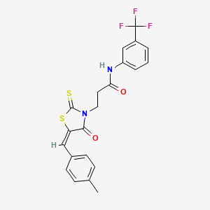 molecular formula C21H17F3N2O2S2 B3712675 3-[5-(4-methylbenzylidene)-4-oxo-2-thioxo-1,3-thiazolidin-3-yl]-N-[3-(trifluoromethyl)phenyl]propanamide 