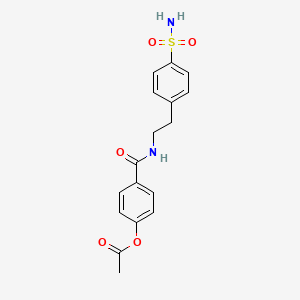 molecular formula C17H18N2O5S B3712690 4-{[2-(4-Sulfamoylphenyl)ethyl]carbamoyl}phenyl acetate 