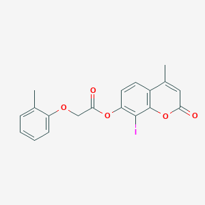 molecular formula C19H15IO5 B3712702 8-iodo-4-methyl-2-oxo-2H-chromen-7-yl (2-methylphenoxy)acetate 