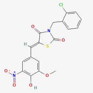 molecular formula C18H13ClN2O6S B3712721 3-(2-chlorobenzyl)-5-(4-hydroxy-3-methoxy-5-nitrobenzylidene)-1,3-thiazolidine-2,4-dione 