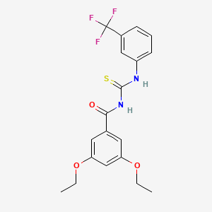 molecular formula C19H19F3N2O3S B3712729 3,5-diethoxy-N-({[3-(trifluoromethyl)phenyl]amino}carbonothioyl)benzamide 