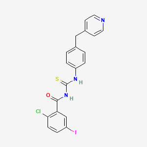 molecular formula C20H15ClIN3OS B3712734 2-chloro-5-iodo-N-{[4-(pyridin-4-ylmethyl)phenyl]carbamothioyl}benzamide 