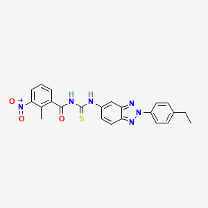 N-[[2-(4-ethylphenyl)benzotriazol-5-yl]carbamothioyl]-2-methyl-3-nitrobenzamide