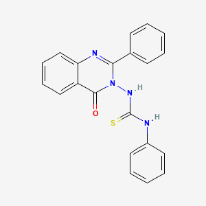 molecular formula C21H16N4OS B3712764 3-(4-OXO-2-PHENYL-3,4-DIHYDROQUINAZOLIN-3-YL)-1-PHENYLTHIOUREA 