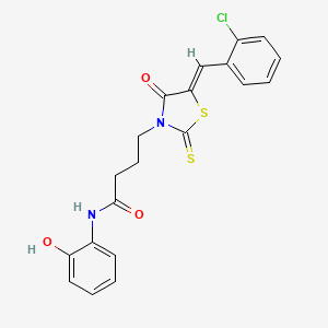 4-[5-(2-chlorobenzylidene)-4-oxo-2-thioxo-1,3-thiazolidin-3-yl]-N-(2-hydroxyphenyl)butanamide