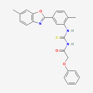 molecular formula C24H21N3O3S B3712785 N-{[2-methyl-5-(6-methyl-1,3-benzoxazol-2-yl)phenyl]carbamothioyl}-2-phenoxyacetamide 