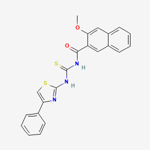 molecular formula C22H17N3O2S2 B3712792 3-methoxy-N-[(4-phenyl-1,3-thiazol-2-yl)carbamothioyl]naphthalene-2-carboxamide 