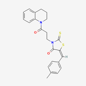 3-[3-(3,4-dihydro-1(2H)-quinolinyl)-3-oxopropyl]-5-(4-methylbenzylidene)-2-thioxo-1,3-thiazolidin-4-one