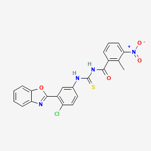 molecular formula C22H15ClN4O4S B3712807 N-{[3-(1,3-benzoxazol-2-yl)-4-chlorophenyl]carbamothioyl}-2-methyl-3-nitrobenzamide 