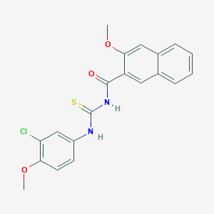 molecular formula C20H17ClN2O3S B3712820 N-[(3-chloro-4-methoxyphenyl)carbamothioyl]-3-methoxynaphthalene-2-carboxamide 