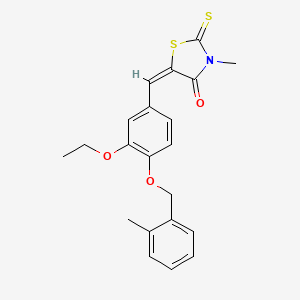 (5E)-5-{3-ethoxy-4-[(2-methylbenzyl)oxy]benzylidene}-3-methyl-2-thioxo-1,3-thiazolidin-4-one