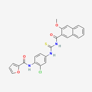 molecular formula C24H18ClN3O4S B3712836 N-[2-chloro-4-({[(3-methoxy-2-naphthoyl)amino]carbonothioyl}amino)phenyl]-2-furamide 