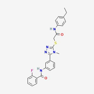 N-{3-[5-({2-[(4-ethylphenyl)amino]-2-oxoethyl}thio)-4-methyl-4H-1,2,4-triazol-3-yl]phenyl}-2-fluorobenzamide