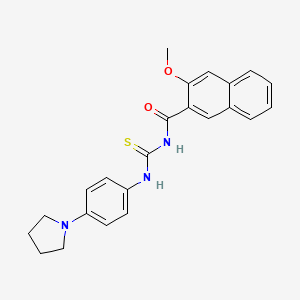 3-methoxy-N-{[4-(pyrrolidin-1-yl)phenyl]carbamothioyl}naphthalene-2-carboxamide