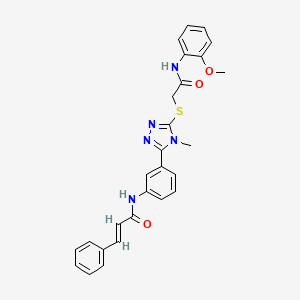 molecular formula C27H25N5O3S B3712867 (E)-N-[3-[5-[2-(2-methoxyanilino)-2-oxoethyl]sulfanyl-4-methyl-1,2,4-triazol-3-yl]phenyl]-3-phenylprop-2-enamide 