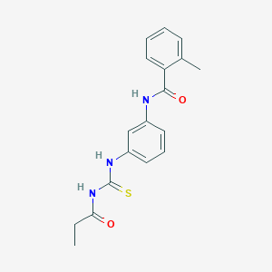 2-methyl-N-(3-{[(propionylamino)carbonothioyl]amino}phenyl)benzamide