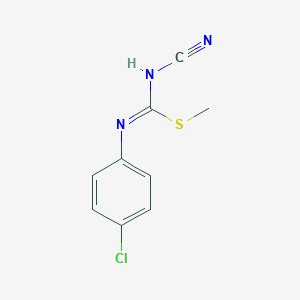 molecular formula C9H8ClN3S B371291 methyl N-(4-chlorophenyl)-N'-cyanoimidothiocarbamate 