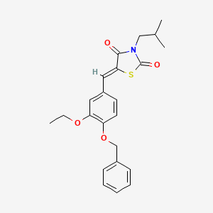 molecular formula C23H25NO4S B3712912 5-[4-(benzyloxy)-3-ethoxybenzylidene]-3-isobutyl-1,3-thiazolidine-2,4-dione 