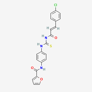 molecular formula C21H16ClN3O3S B3712920 N-{4-[({[3-(4-chlorophenyl)acryloyl]amino}carbonothioyl)amino]phenyl}-2-furamide 