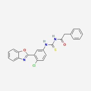 molecular formula C22H16ClN3O2S B3712928 N-({[3-(1,3-benzoxazol-2-yl)-4-chlorophenyl]amino}carbonothioyl)-2-phenylacetamide 