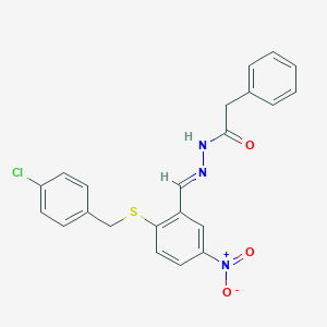 N'-{2-[(4-chlorobenzyl)sulfanyl]-5-nitrobenzylidene}-2-phenylacetohydrazide