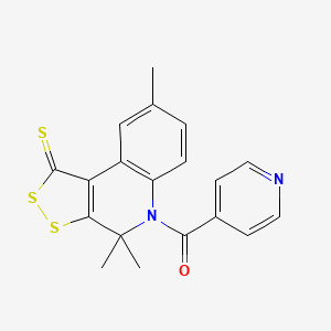 4,4,8-TRIMETHYL-5-(PYRIDINE-4-CARBONYL)-1H,4H,5H-[1,2]DITHIOLO[3,4-C]QUINOLINE-1-THIONE